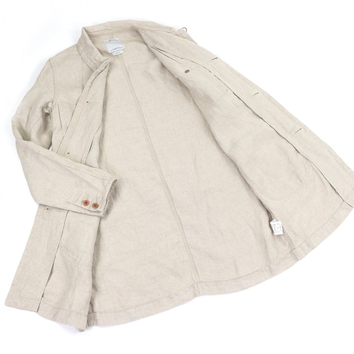 Great VISVIM coat Herringbone beige linen mens 2