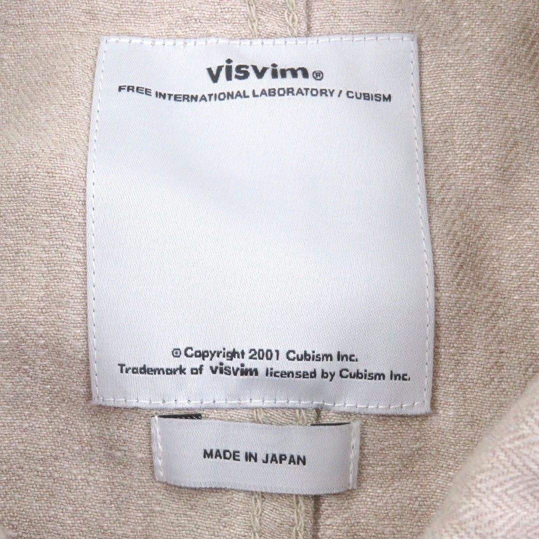 Great VISVIM coat Herringbone beige linen mens 2
