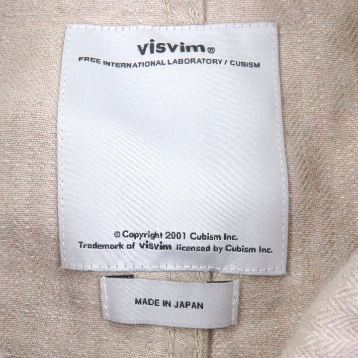 Great VISVIM coat Herringbone beige linen mens 2