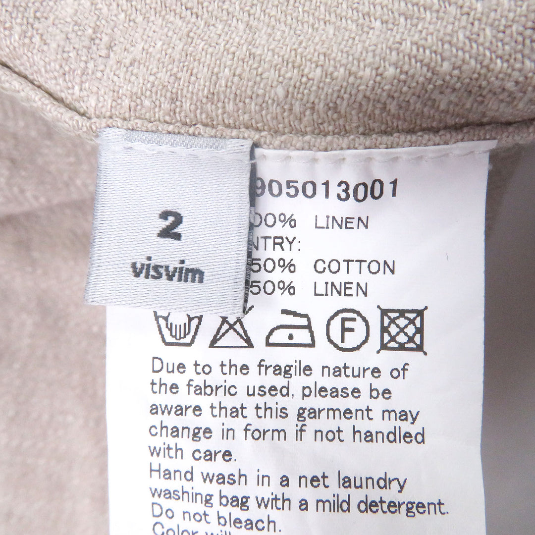 Great VISVIM coat Herringbone beige linen mens 2