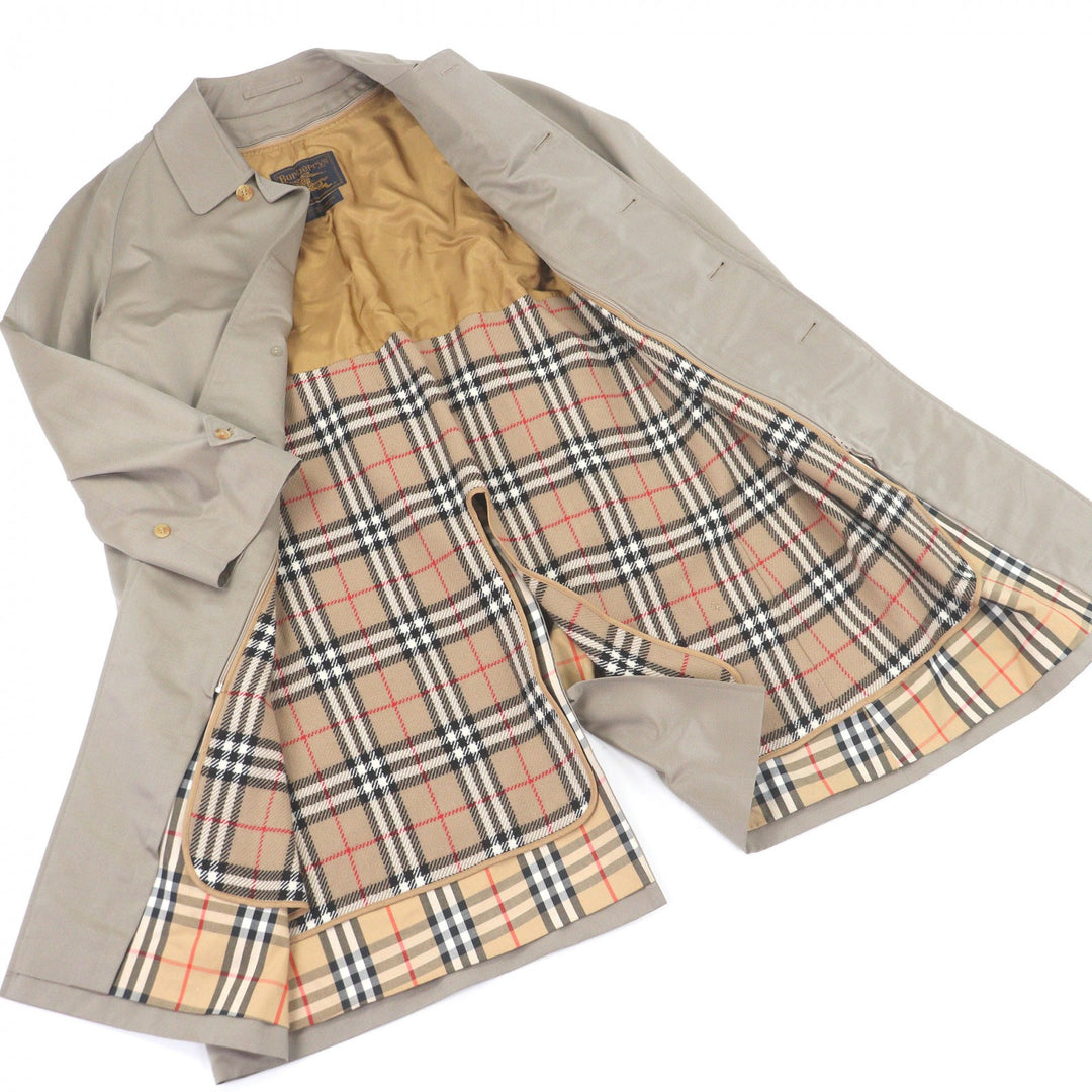 Great Burberrys coat Nova Check Pattern with cashmere liner khaki silk mens