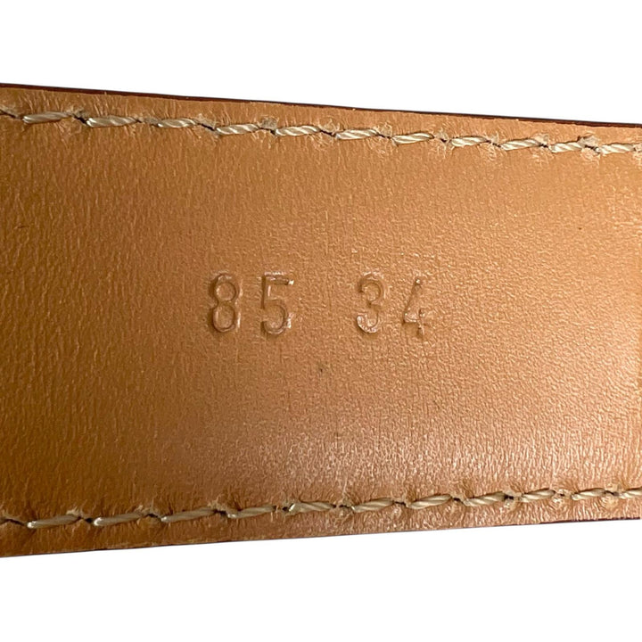 Great BERLUTI belt B logo buckle Dark brown leather mens