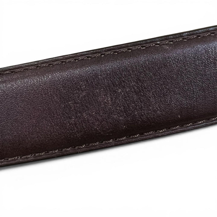 Great BERLUTI belt B logo buckle Dark brown leather mens