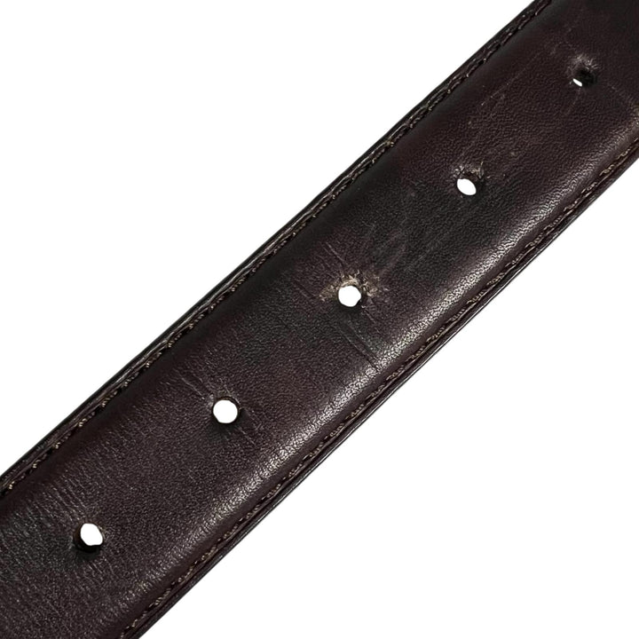 Great BERLUTI belt B logo buckle Dark brown leather mens