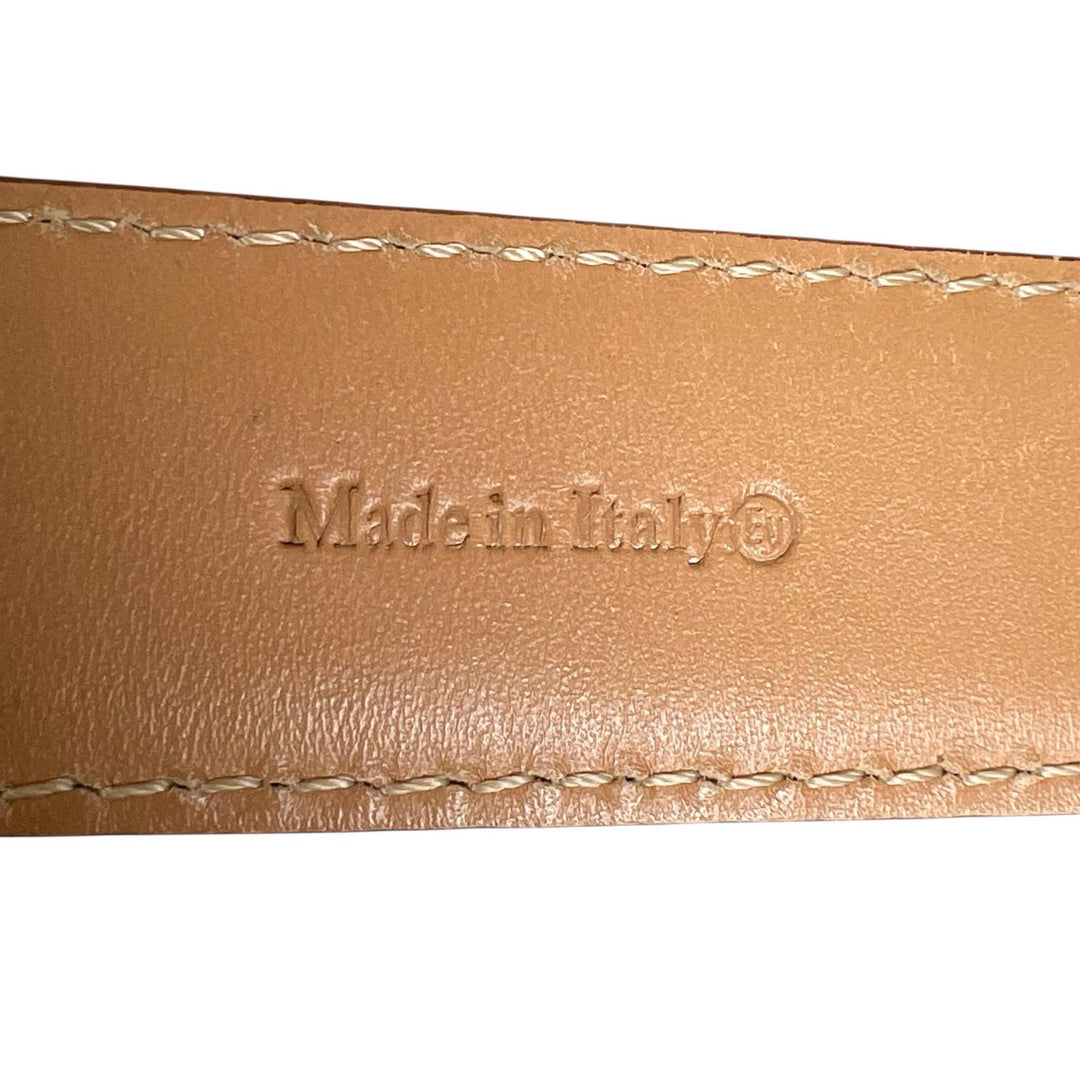 Great BERLUTI belt B logo buckle Dark brown leather mens