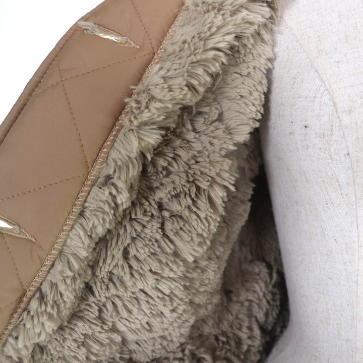 Great Mackintosh coat Logo button hood, padded, quilted beige polyester Women 36