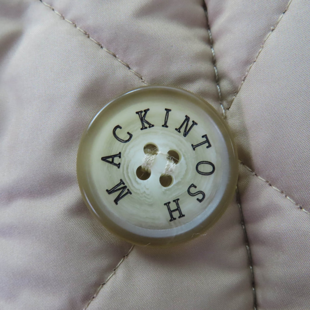 Great Mackintosh coat Logo button hood, padded, quilted beige polyester Women 36