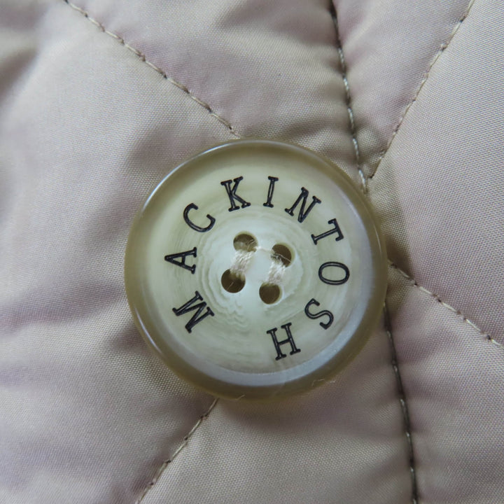Great Mackintosh coat Logo button hood, padded, quilted beige polyester Women 36
