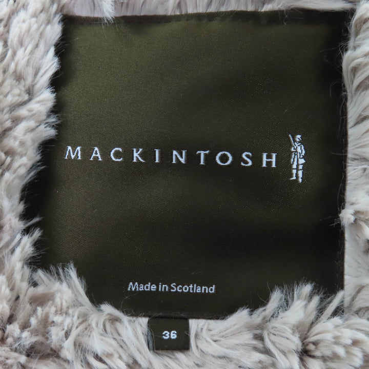 Great Mackintosh coat Logo button hood, padded, quilted beige polyester Women 36