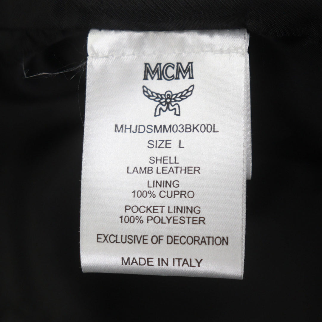 Excellent MCM tailored jacket black Lamb leather mens L