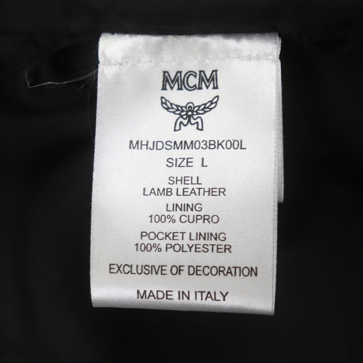Excellent MCM tailored jacket black Lamb leather mens L