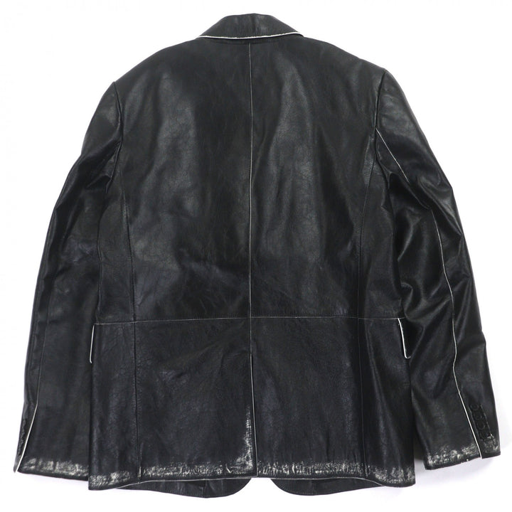 Excellent MCM tailored jacket black Lamb leather mens L