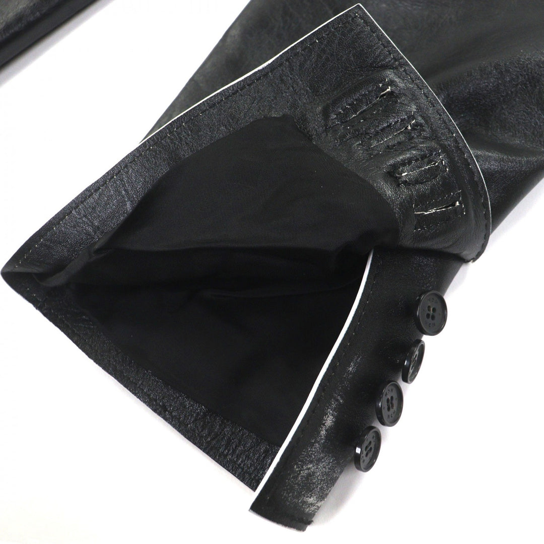 Excellent MCM tailored jacket black Lamb leather mens L