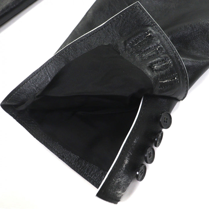 Excellent MCM tailored jacket black Lamb leather mens L