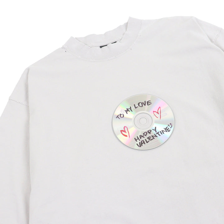素晴らしい BALENCIAGA 半袖Tシャツ VALENTINE CD Tシャツ グレー