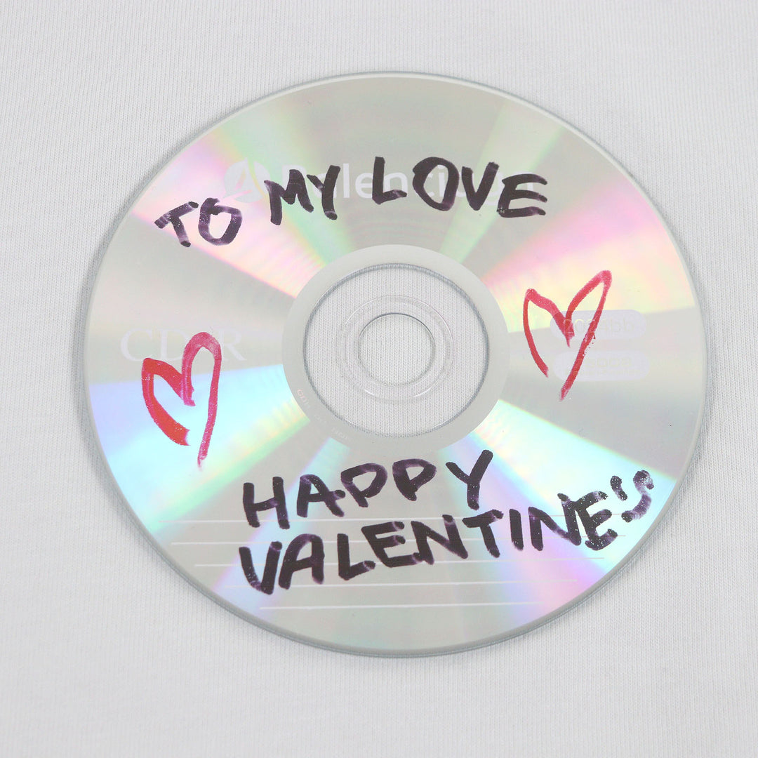 素晴らしい BALENCIAGA 半袖Tシャツ VALENTINE CD Tシャツ グレー