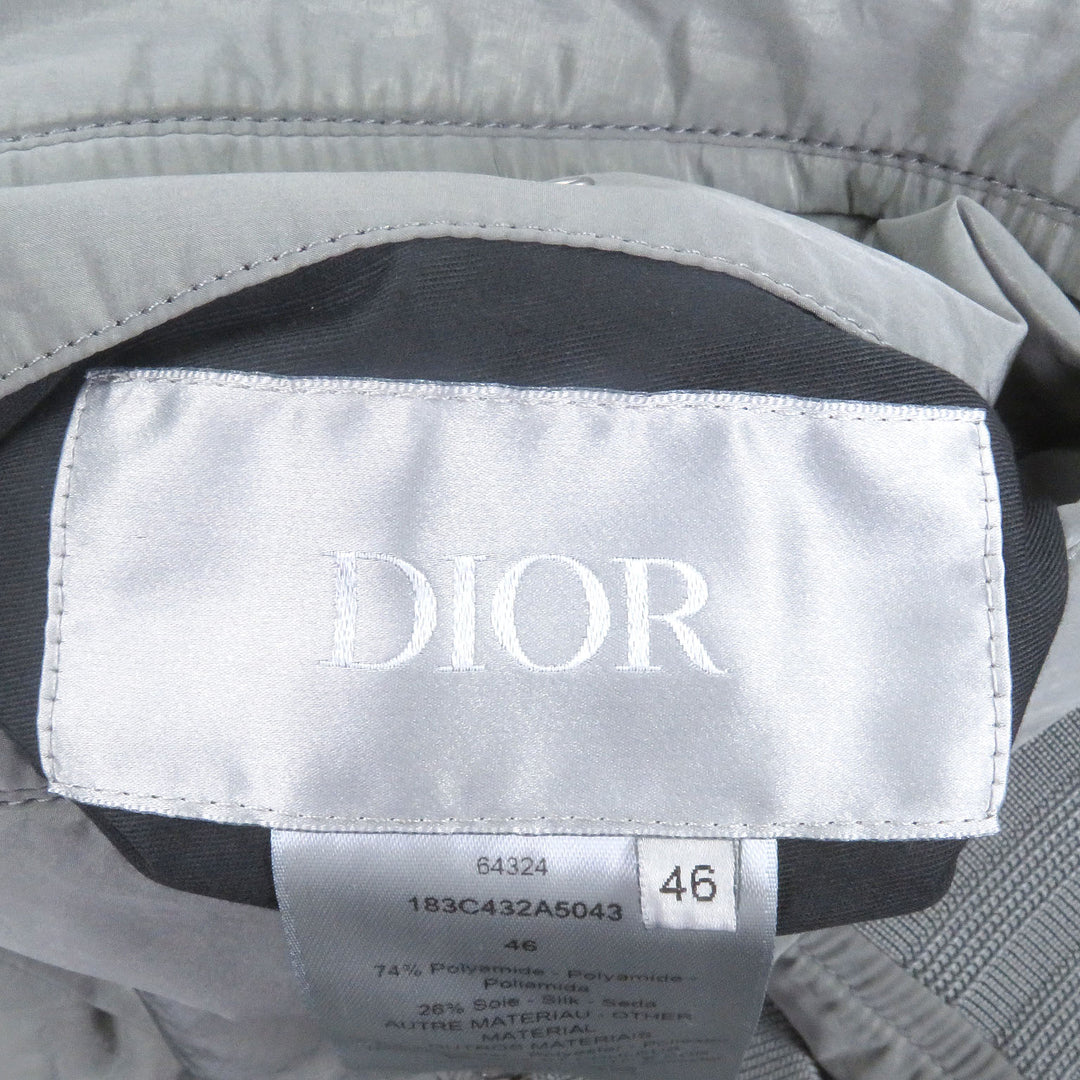 素晴らしいDIORボンバージャケット斜めロゴプリントリバーシブルグレーナイロン