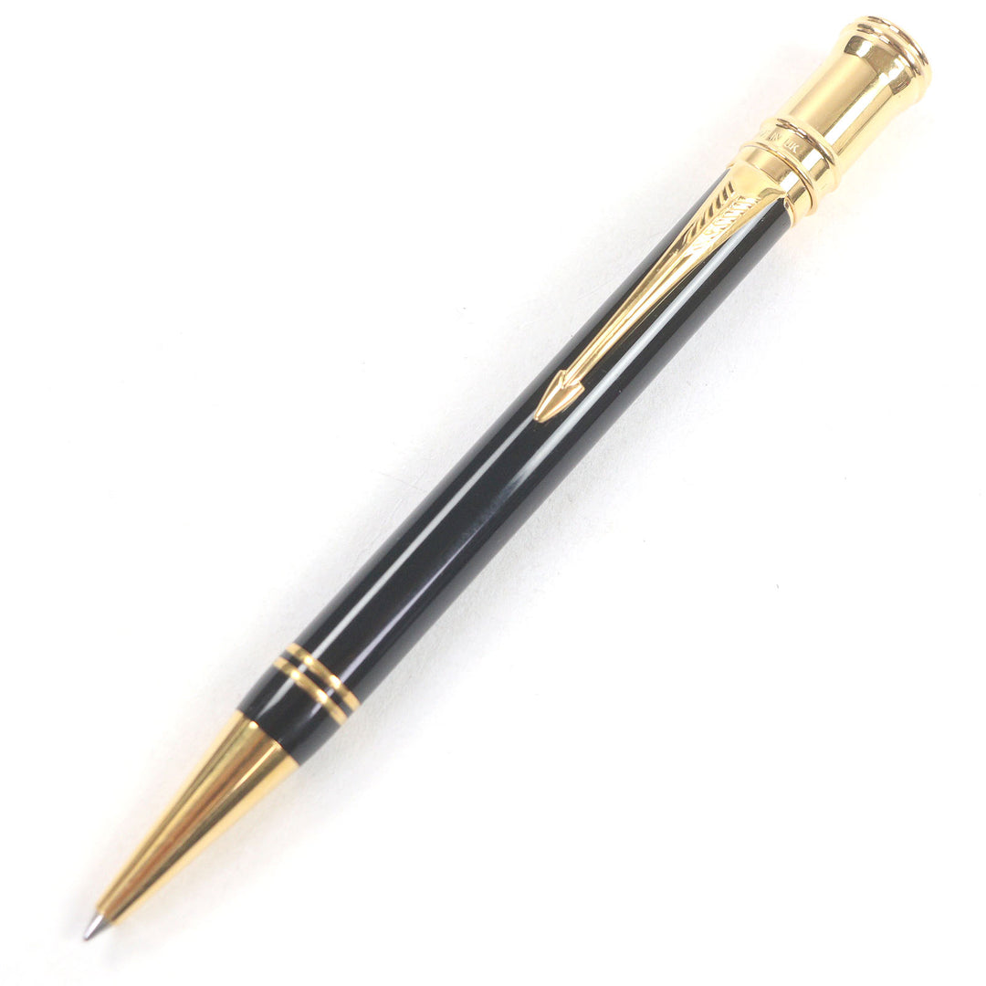 Very Good PARKER Ballpoint pen Duo Field Black GT Twist type Black gold