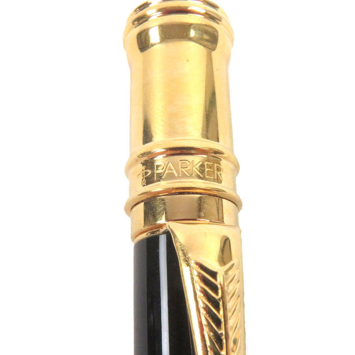 Very Good PARKER Ballpoint pen Duo Field Black GT Twist type Black gold