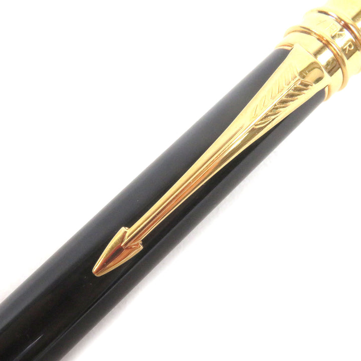 Very Good PARKER Ballpoint pen Duo Field Black GT Twist type Black gold