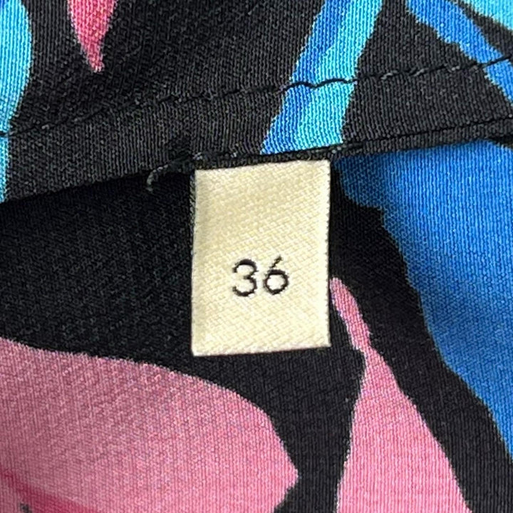 Great GUCCI blouse Floral Pattern Bow Tie multicolor silk Women 36 643269