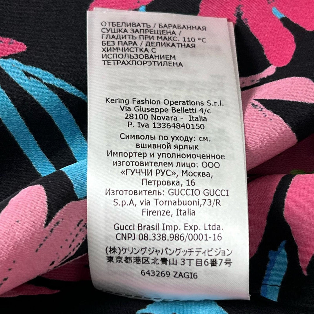 Great GUCCI blouse Floral Pattern Bow Tie multicolor silk Women 36 643269