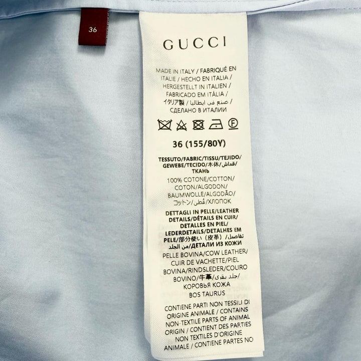 Excellent GUCCI Short sleeve shirt Blue cotton Women 36 788835