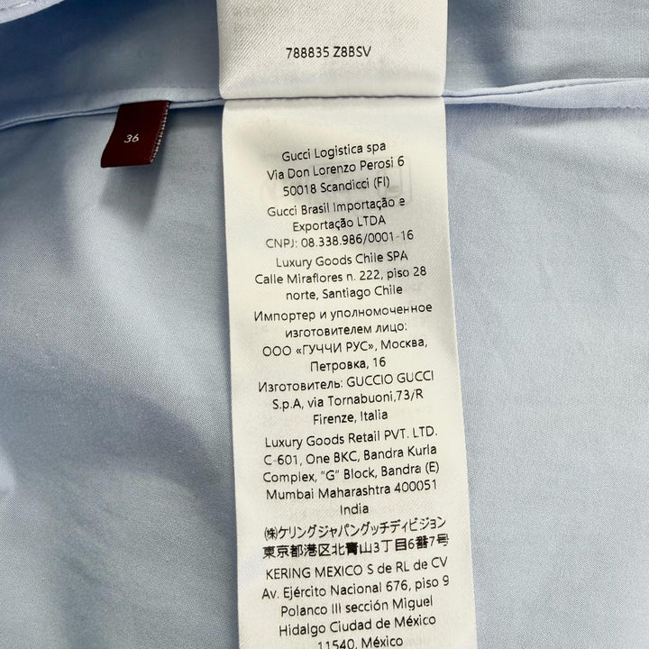 Excellent GUCCI Short sleeve shirt Blue cotton Women 36 788835
