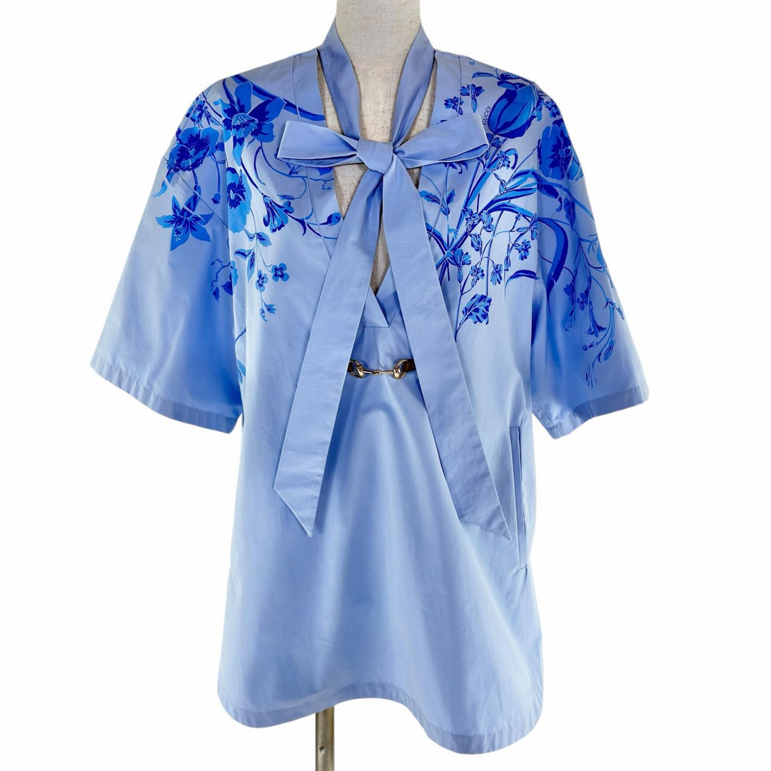 Excellent GUCCI Short sleeve shirt Blue cotton Women 36 788835