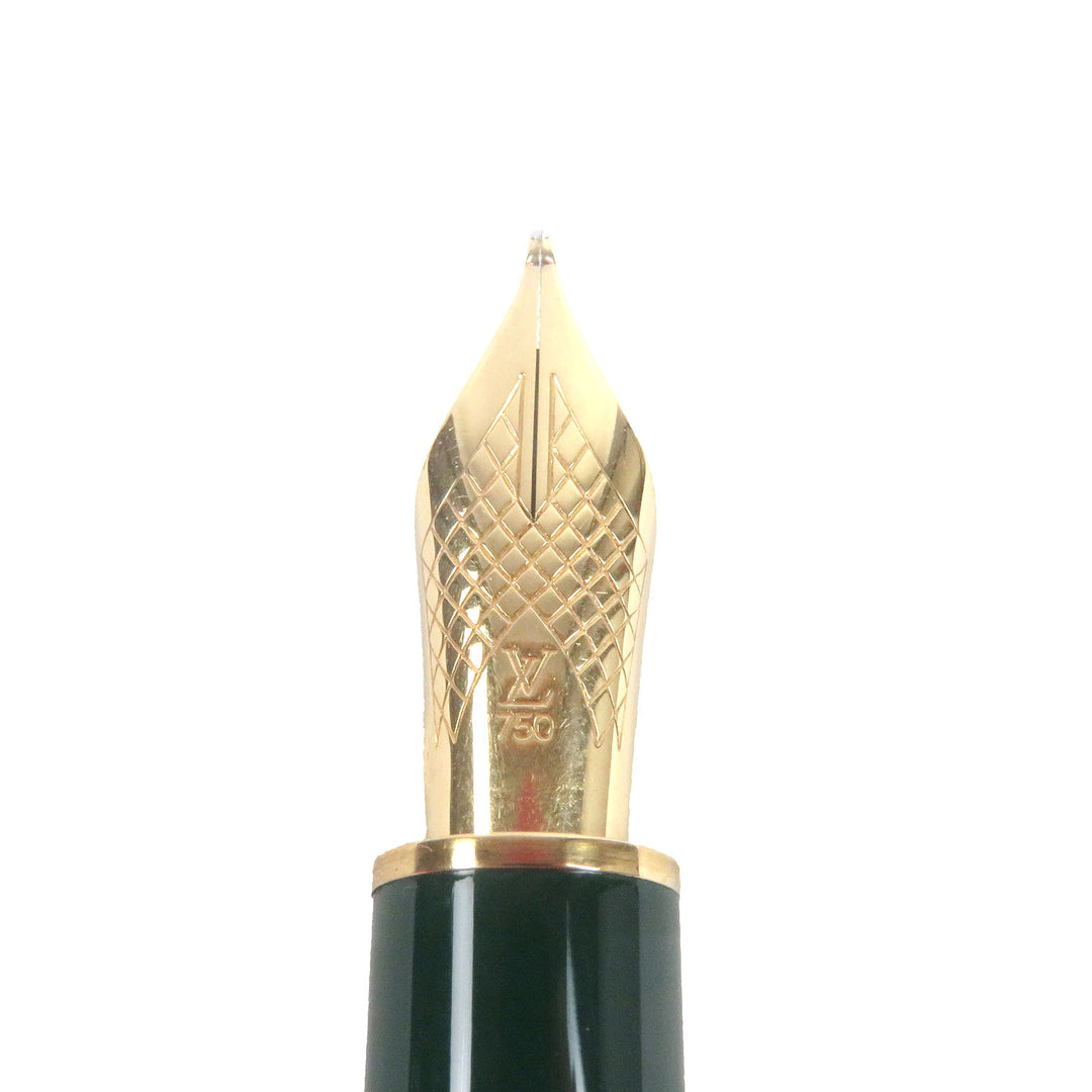 ルイ・ヴィトン 万年筆 ドック型 ラッカー キャップタイプ グリーンゴールド 750 メンズ 美品