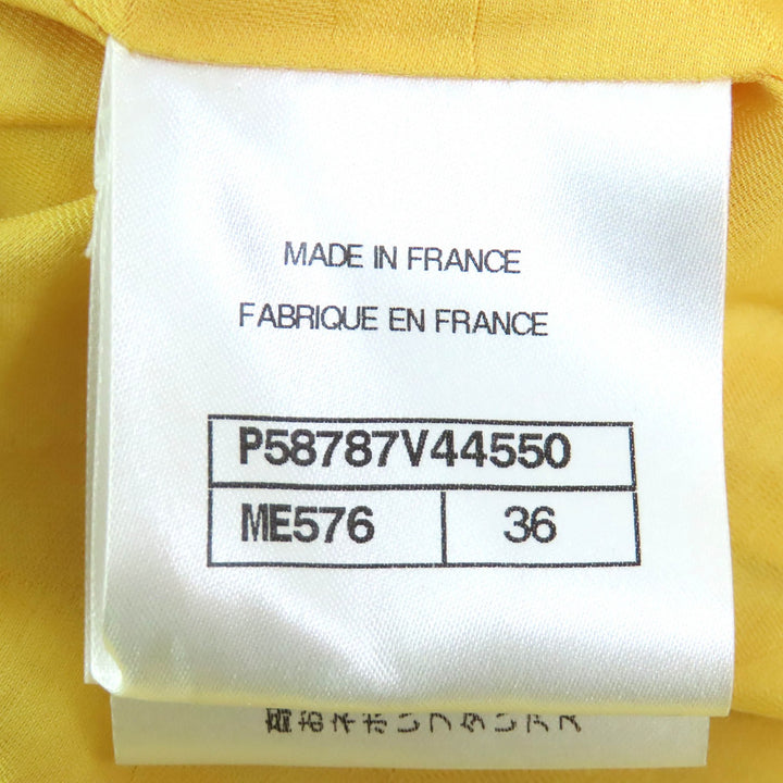 美品 CHANEL ノーカラージャケット ココマーク クリアボタン ツイード 36 18S P58787