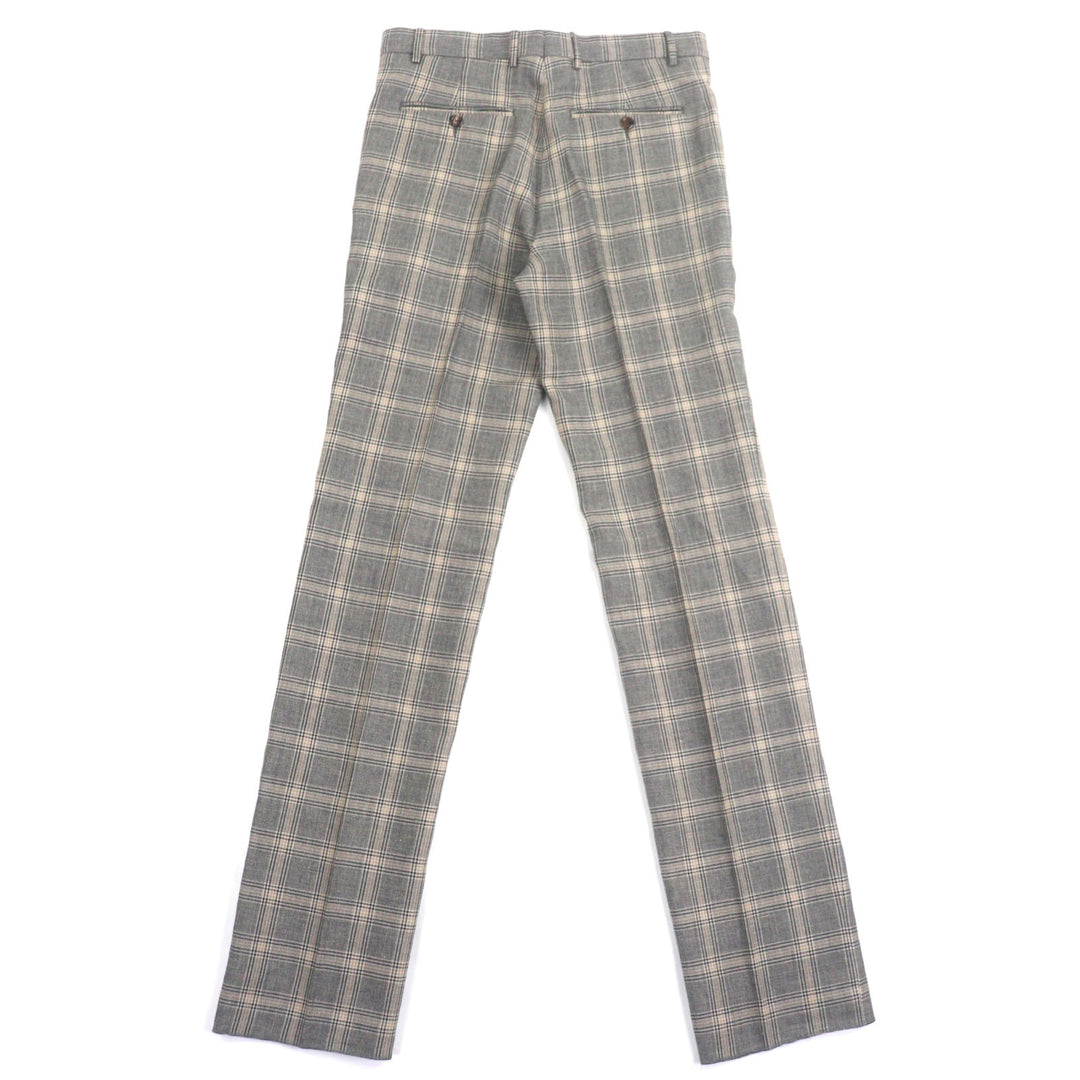 Pristine GUCCI slacks Check Pattern Pants gray linen mens 44