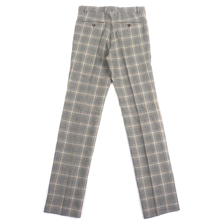 Pristine GUCCI slacks Check Pattern Pants gray linen mens 44