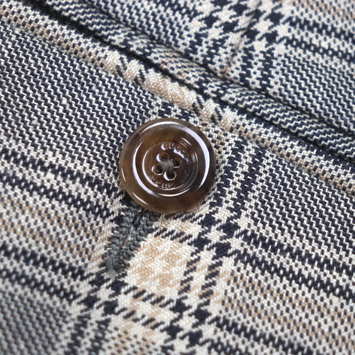Pristine GUCCI slacks Check Pattern Pants gray linen mens 44