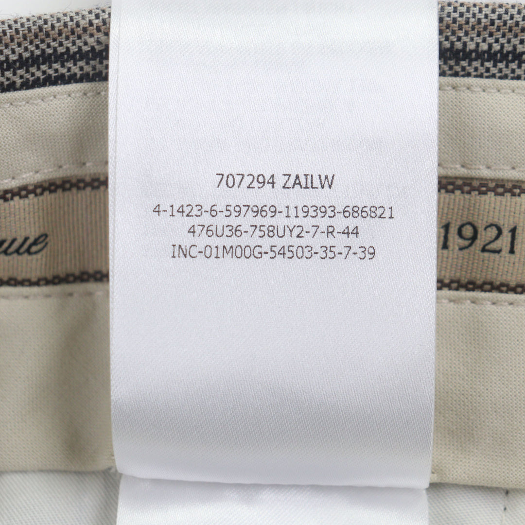 Pristine GUCCI slacks Check Pattern Pants gray linen mens 44