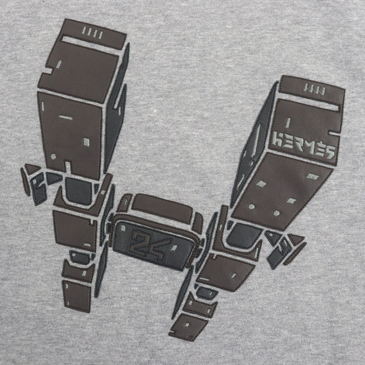 Great HERMES sweat オデッセイ crew neck short sleeve pullover gray cotton mens L