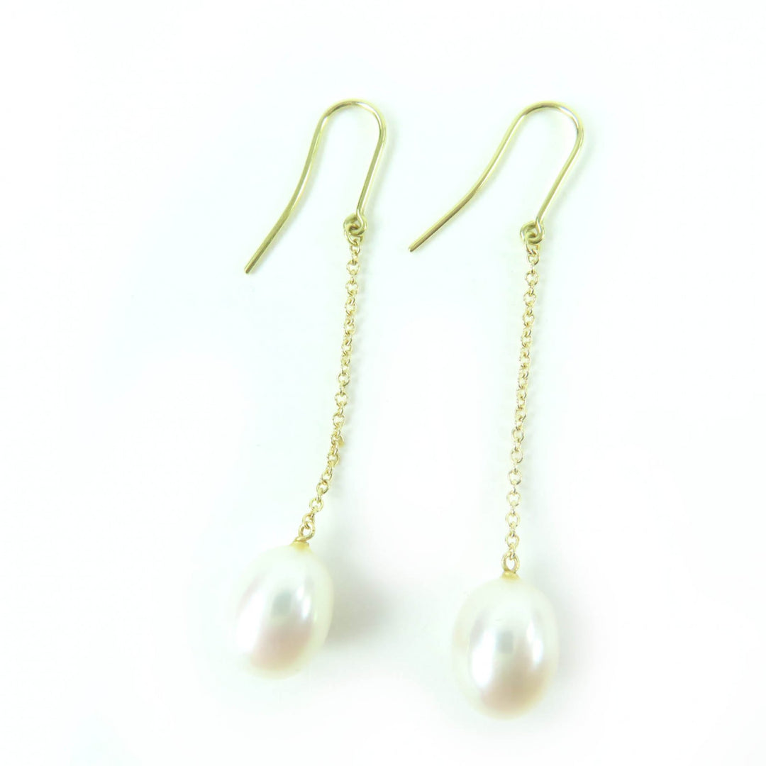 Great TIFFANY&Co. By the Yard Freshwater Pearl Drop Pierce K18 750(YG) gold