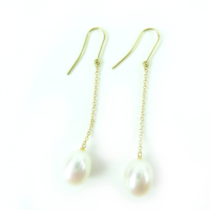 Great TIFFANY&Co. By the Yard Freshwater Pearl Drop Pierce K18 750(YG) gold