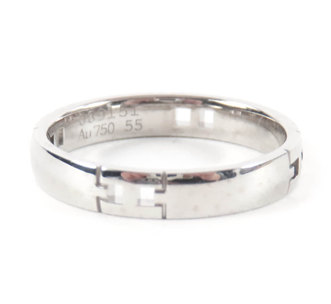 Excellent HERMES Ring Hercules Ring K18 750 (WG) Men's OK Silver 750 Women 55