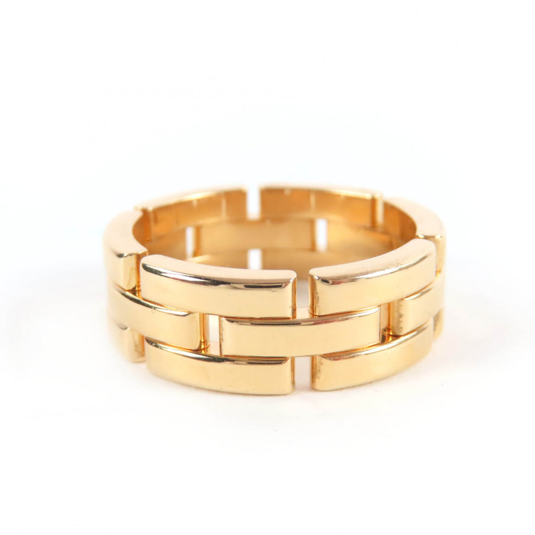 Excellent Cartier Maillon PANTHERE Triple Ring Yellow Gold 18K mens B4230600
