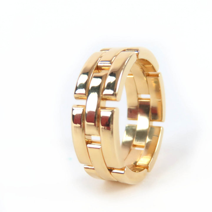 Excellent Cartier Maillon PANTHERE Triple Ring Yellow Gold 18K mens B4230600