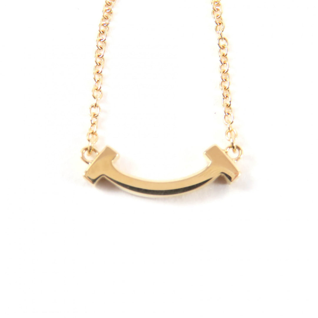 Excellent TIFFANY&Co. Necklace Smile Pendant Yellow Gold 18K Women