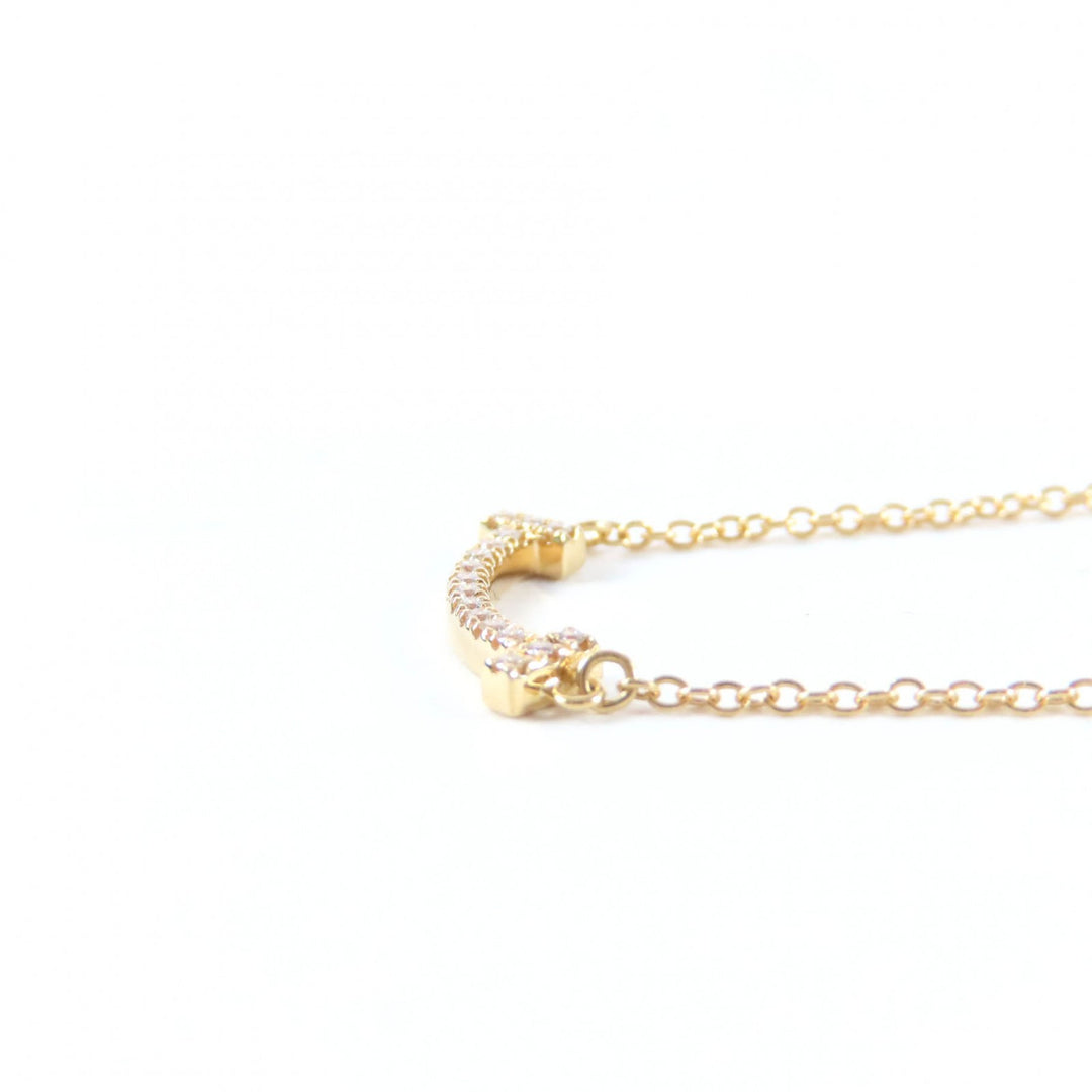 Excellent TIFFANY&Co. Necklace Smile Pendant Yellow Gold 18K Women