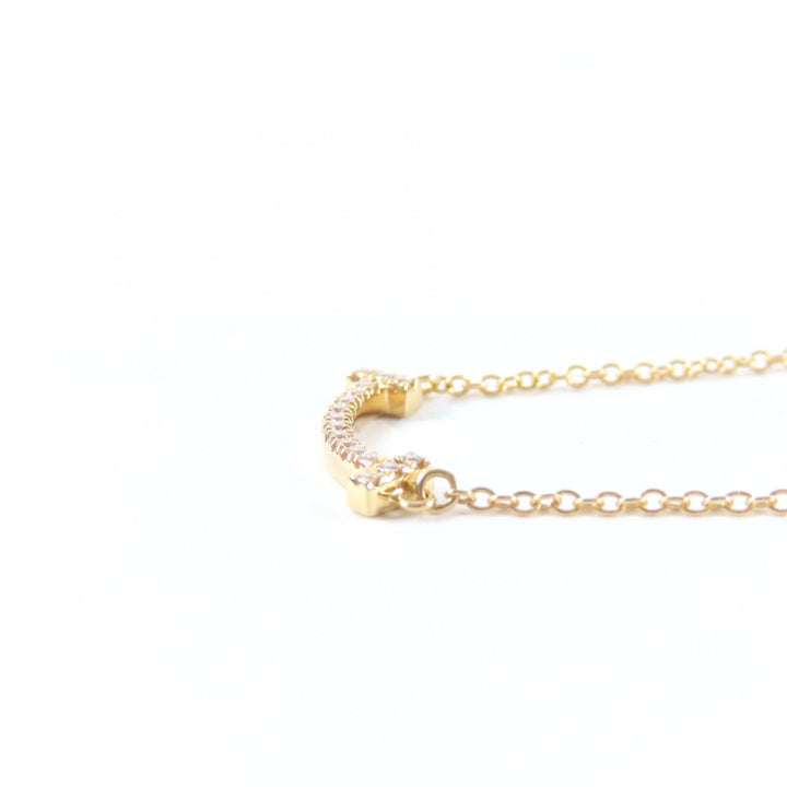 Excellent TIFFANY&Co. Necklace Smile Pendant Yellow Gold 18K Women