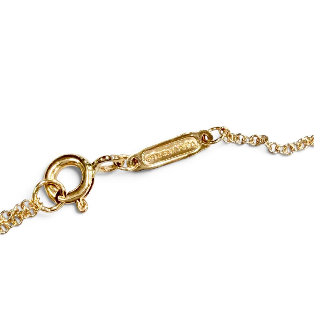 Excellent TIFFANY&Co. Necklace T Smile Small Pendant Pink gold 18K Women