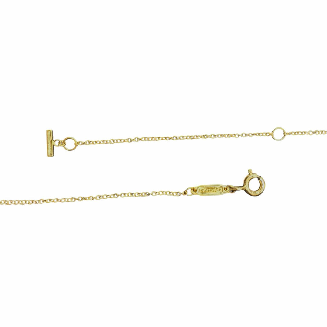 Excellent TIFFANY&Co. Necklace T Smile Pendant Yellow Gold 18K Women