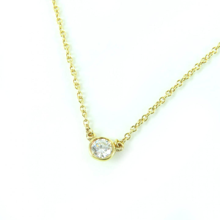 Great TIFFANY&Co. Diamonds by the Yard Single Diamond Pendant K18 750 0.08ct