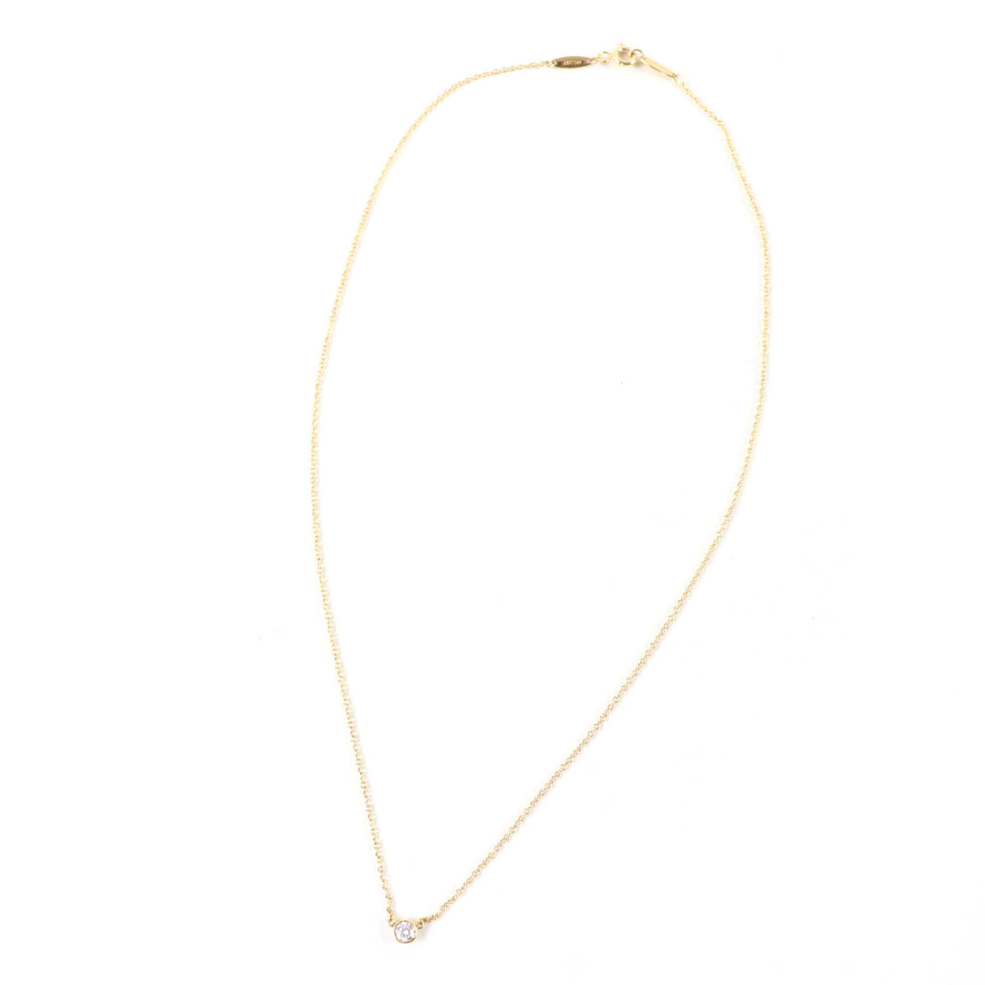 Great TIFFANY&Co. Diamonds by the Yard Single Diamond Pendant K18 750 0.08ct