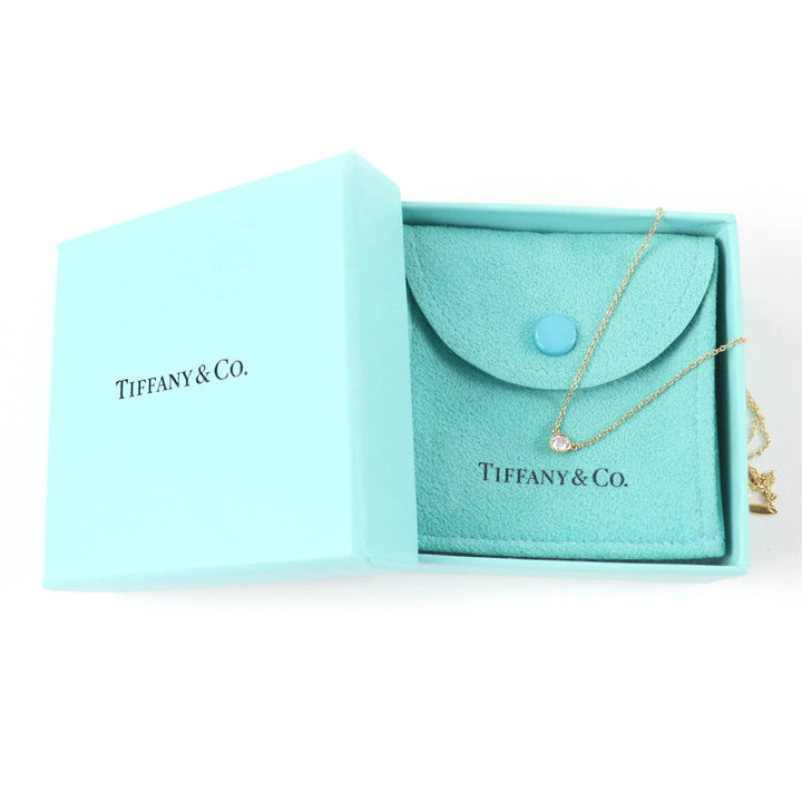 Great TIFFANY&Co. Diamonds by the Yard Single Diamond Pendant K18 750 0.08ct