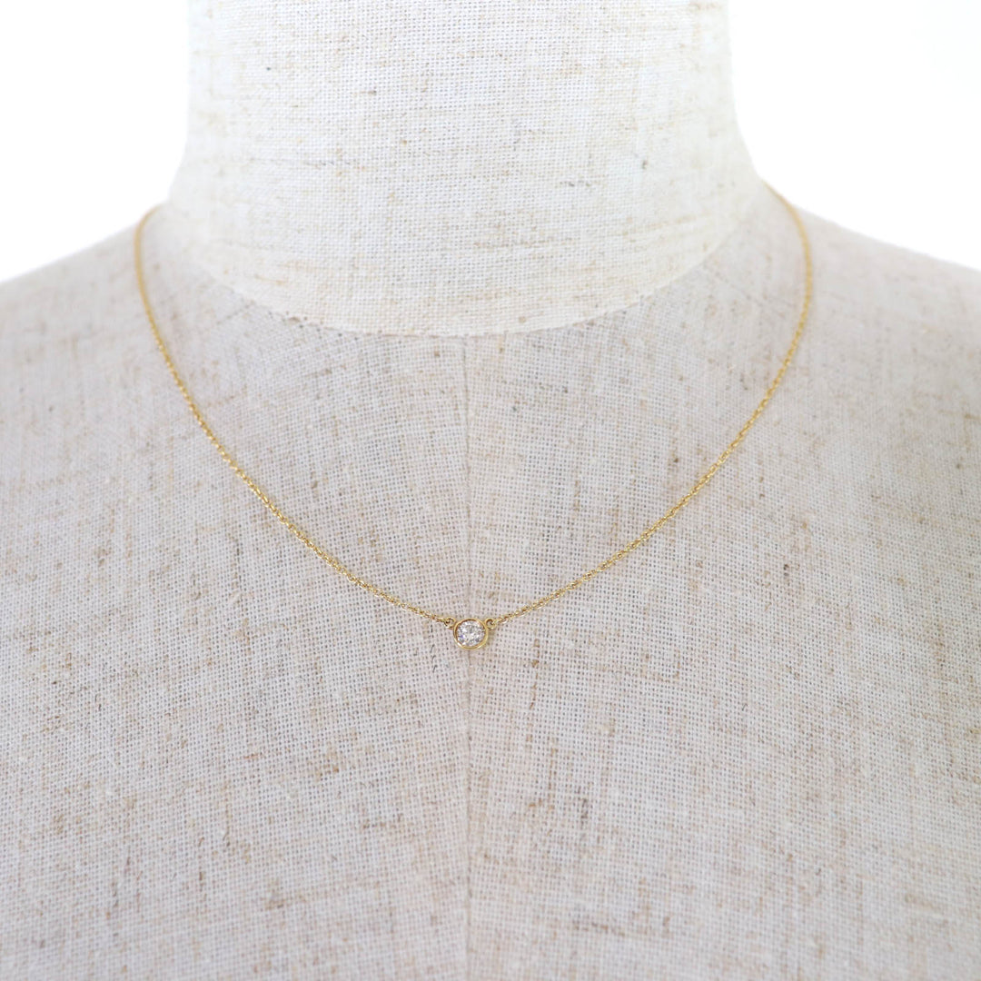 Great TIFFANY&Co. Diamonds by the Yard Single Diamond Pendant K18 750 0.08ct